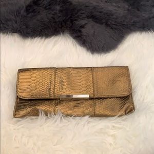 Bronze Snake Skin Clutch